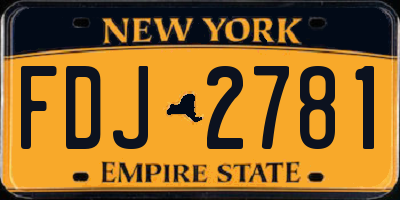 NY license plate FDJ2781