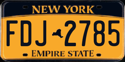 NY license plate FDJ2785