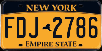 NY license plate FDJ2786
