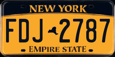 NY license plate FDJ2787