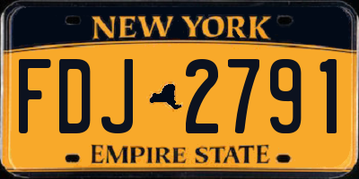 NY license plate FDJ2791