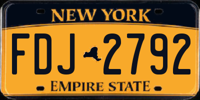 NY license plate FDJ2792