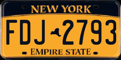 NY license plate FDJ2793