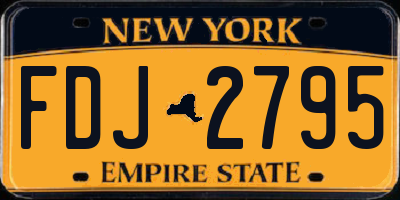 NY license plate FDJ2795