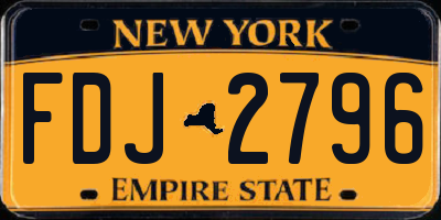 NY license plate FDJ2796