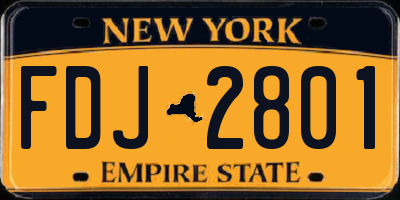 NY license plate FDJ2801