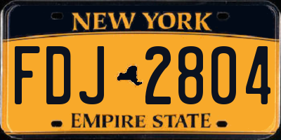 NY license plate FDJ2804