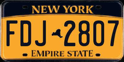 NY license plate FDJ2807