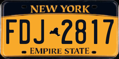 NY license plate FDJ2817