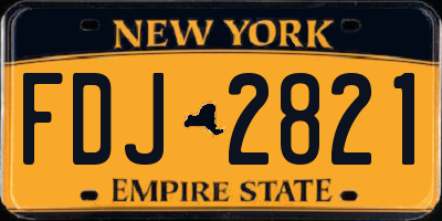 NY license plate FDJ2821