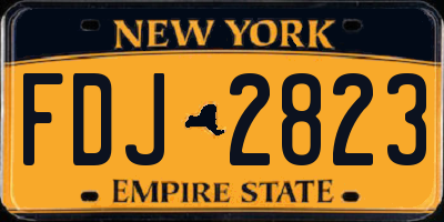 NY license plate FDJ2823