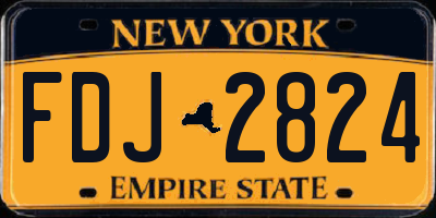 NY license plate FDJ2824