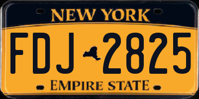 NY license plate FDJ2825
