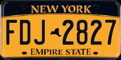 NY license plate FDJ2827