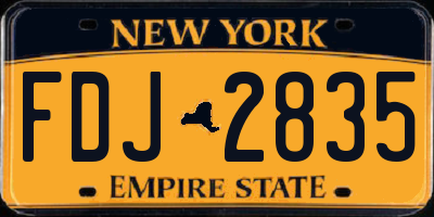 NY license plate FDJ2835