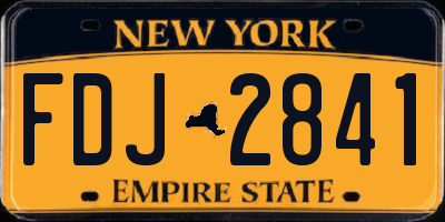 NY license plate FDJ2841