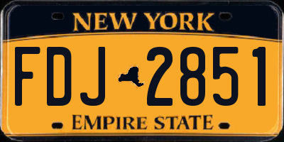 NY license plate FDJ2851