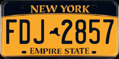 NY license plate FDJ2857