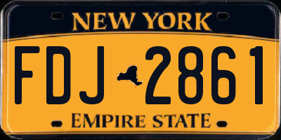 NY license plate FDJ2861