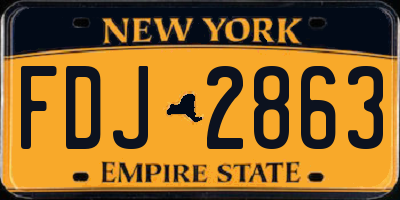 NY license plate FDJ2863