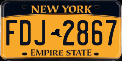 NY license plate FDJ2867