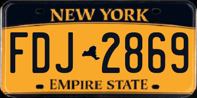 NY license plate FDJ2869