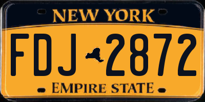 NY license plate FDJ2872