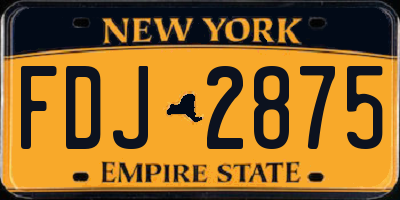 NY license plate FDJ2875