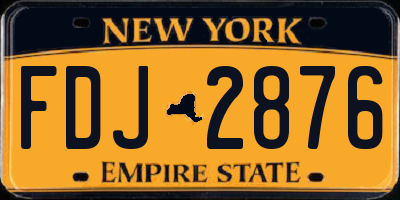 NY license plate FDJ2876