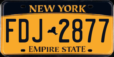 NY license plate FDJ2877