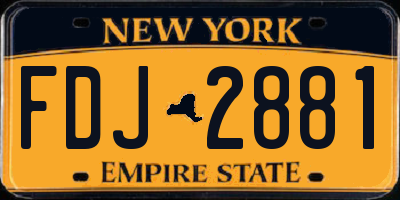 NY license plate FDJ2881