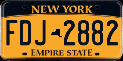 NY license plate FDJ2882