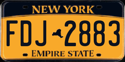 NY license plate FDJ2883
