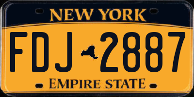 NY license plate FDJ2887