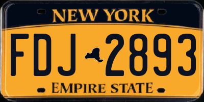 NY license plate FDJ2893