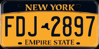 NY license plate FDJ2897