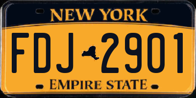 NY license plate FDJ2901