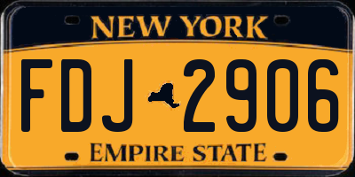 NY license plate FDJ2906