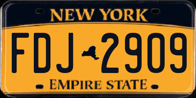 NY license plate FDJ2909
