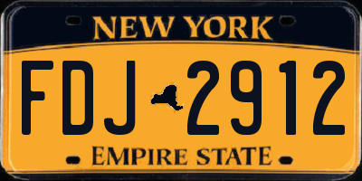NY license plate FDJ2912