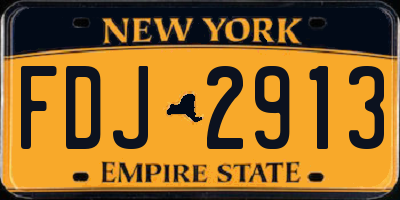 NY license plate FDJ2913