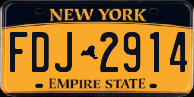 NY license plate FDJ2914