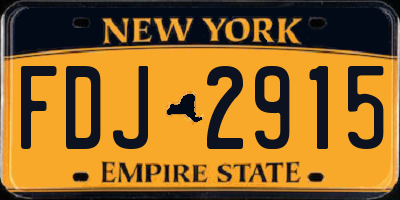 NY license plate FDJ2915
