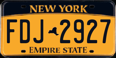 NY license plate FDJ2927
