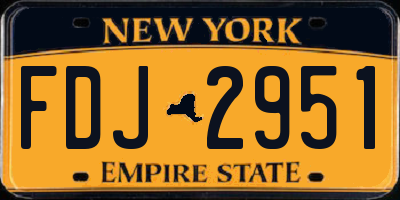 NY license plate FDJ2951