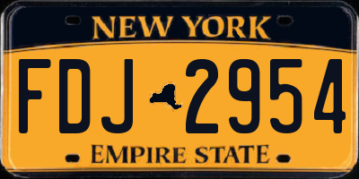 NY license plate FDJ2954