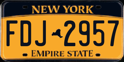 NY license plate FDJ2957