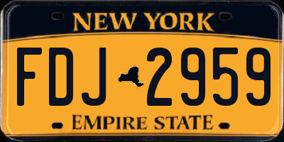 NY license plate FDJ2959