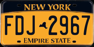 NY license plate FDJ2967
