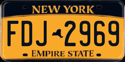 NY license plate FDJ2969